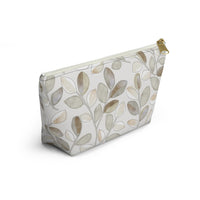 Cherry Plum Leaves Accessory Pouch w T-bottom in Brown